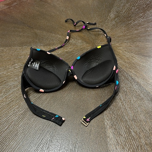 Tahiti Black Multicolor Polka Dot Bikini
Top, Women’s Size Large - Picture 3 of 8